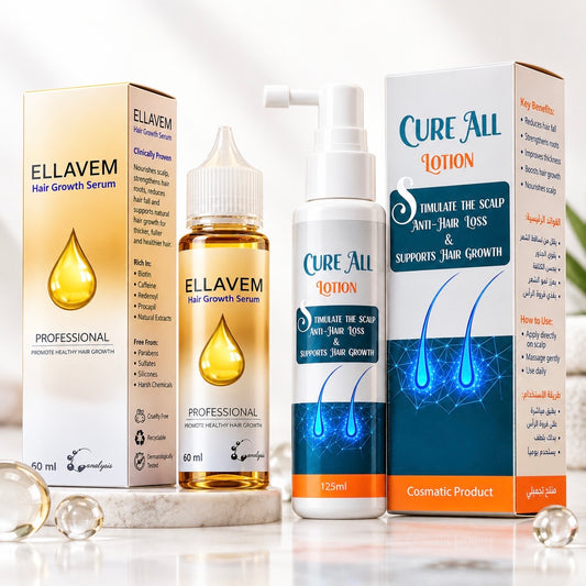 CURE ALL + ELLAVEM
روتين التساقط وتكثيف الفراغات